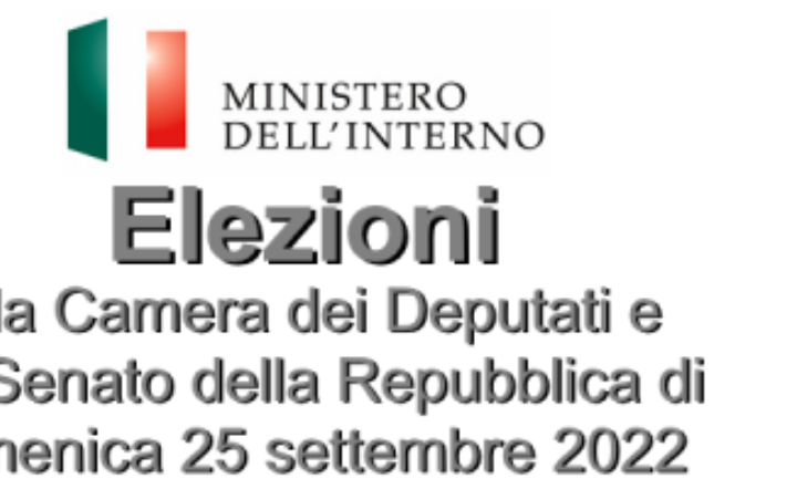 Visualizza la notizia: ELEZIONI POLITICHE DEL 25 SETTEMBRE 2022 
